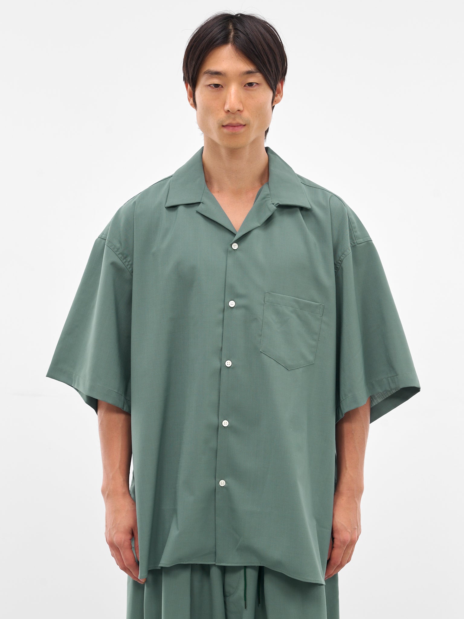 Green Oversized Short Sleeve Shirt (SLEC-OCSHSS-GR-GREEN)