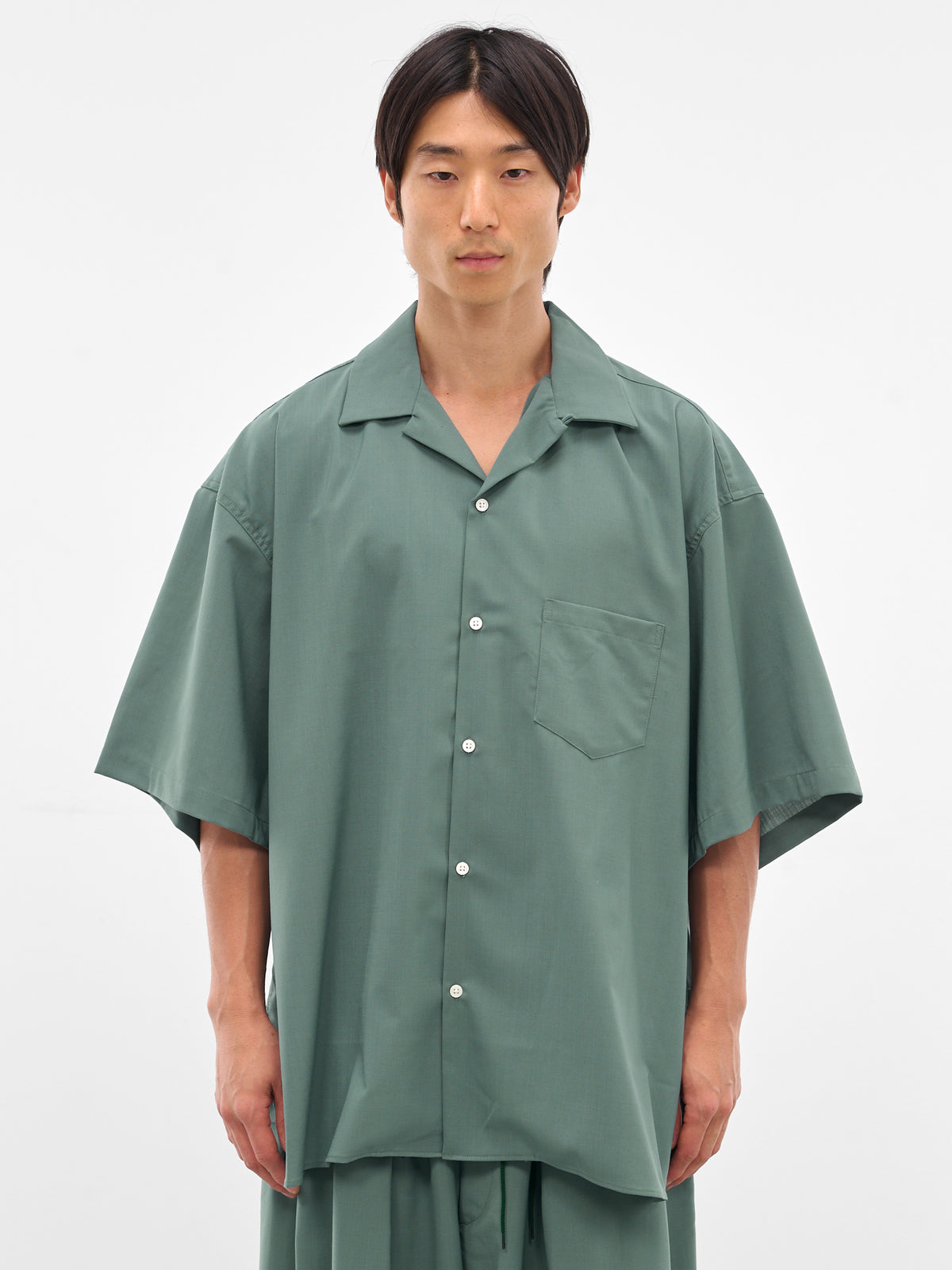 Green Oversized Short Sleeve Shirt (SLEC-OCSHSS-GR-GREEN)