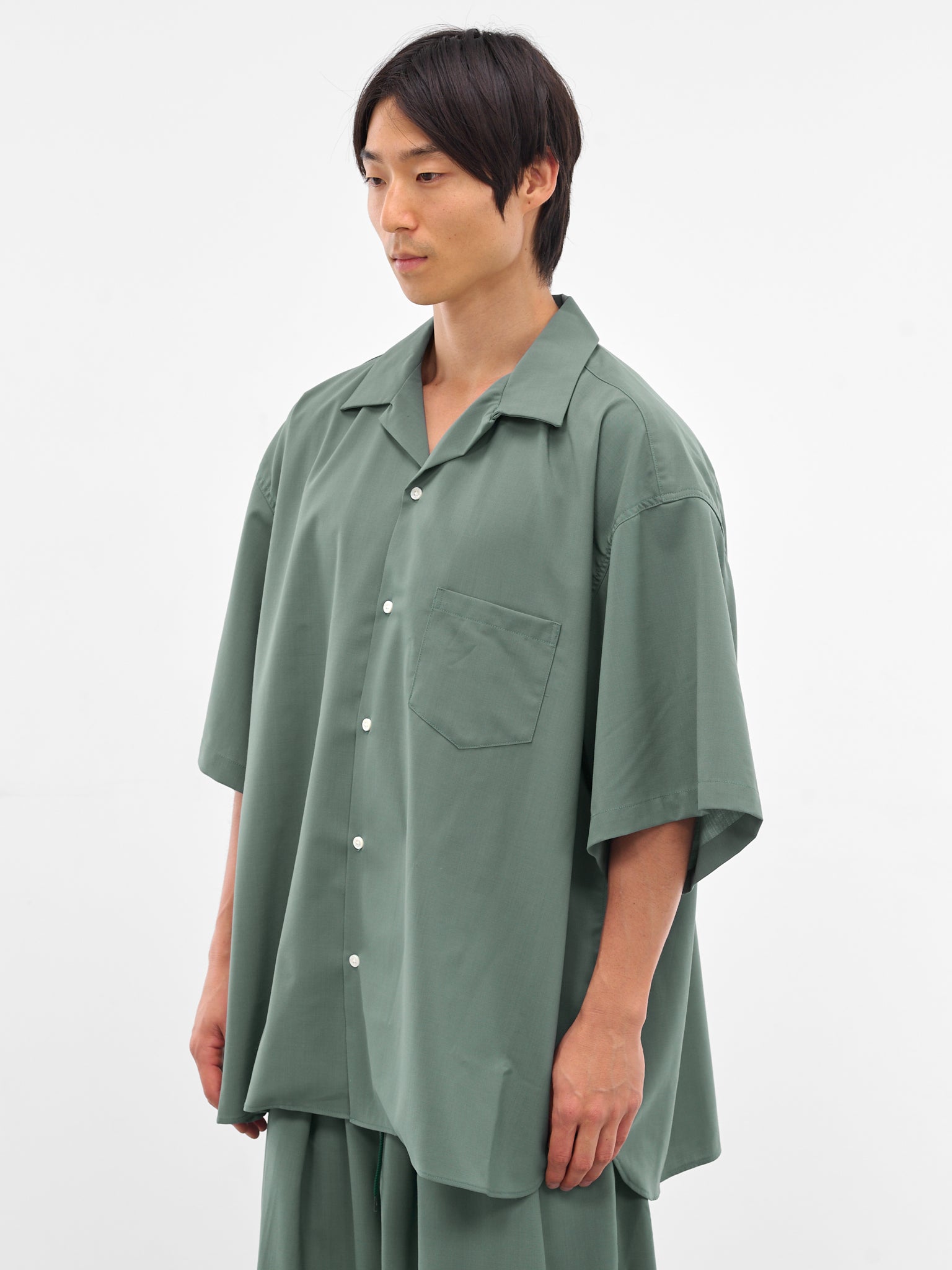 Green Oversized Short Sleeve Shirt (SLEC-OCSHSS-GR-GREEN)