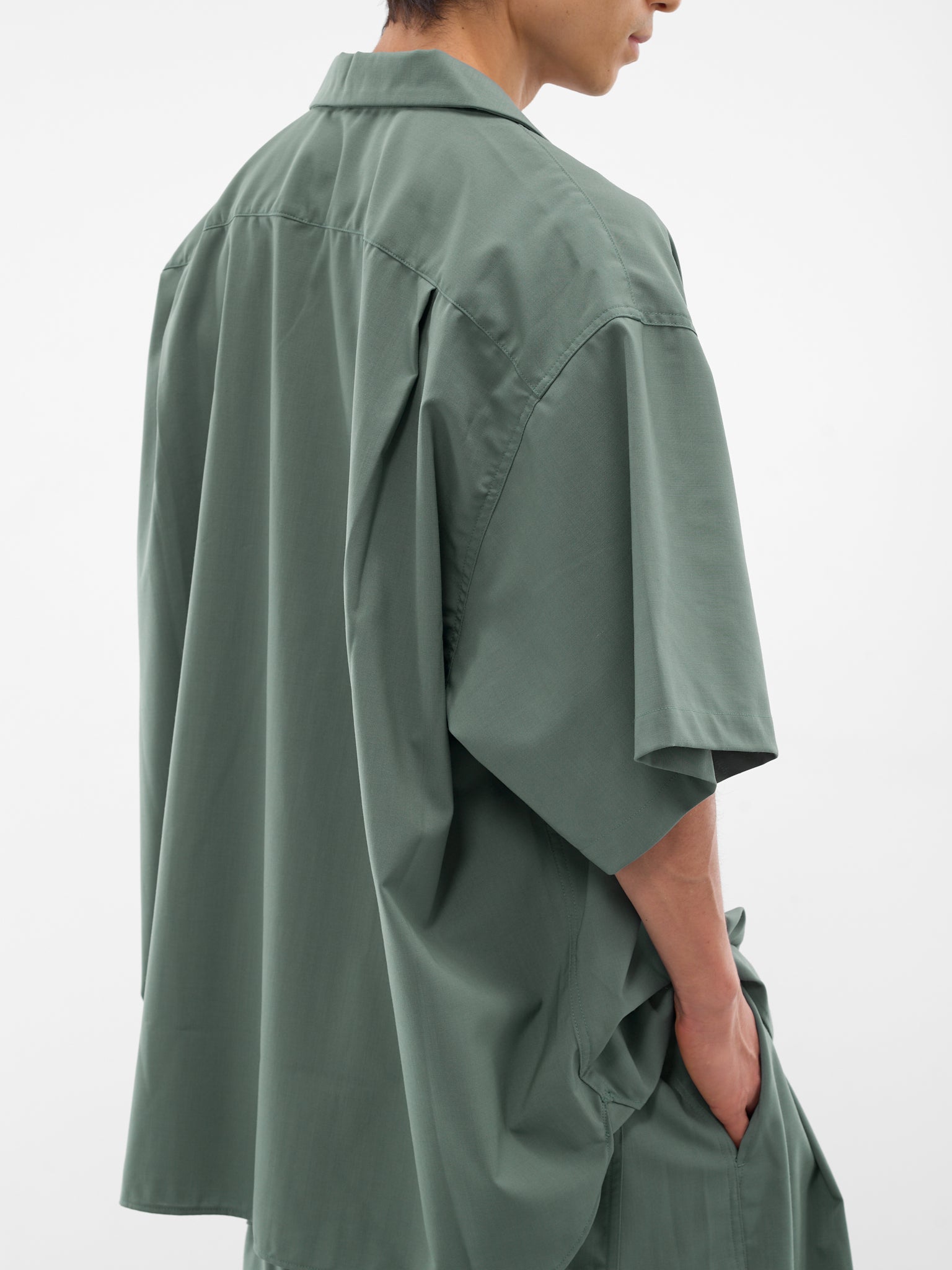 Green Oversized Short Sleeve Shirt (SLEC-OCSHSS-GR-GREEN)
