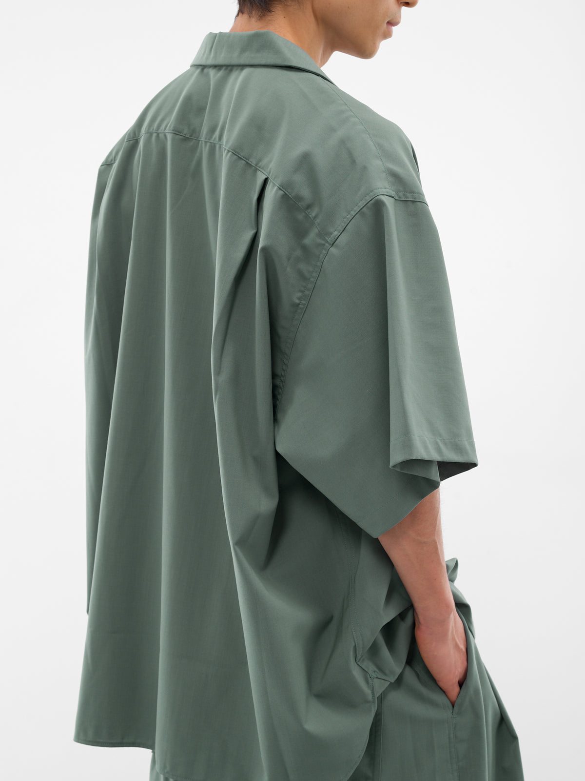 Green Oversized Short Sleeve Shirt (SLEC-OCSHSS-GR-GREEN)
