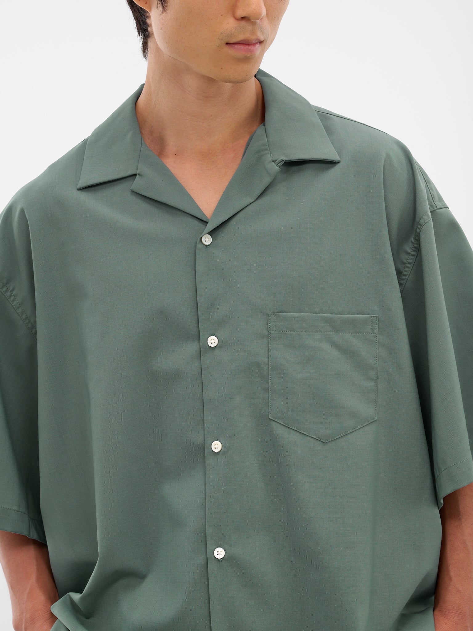 Green Oversized Short Sleeve Shirt (SLEC-OCSHSS-GR-GREEN)