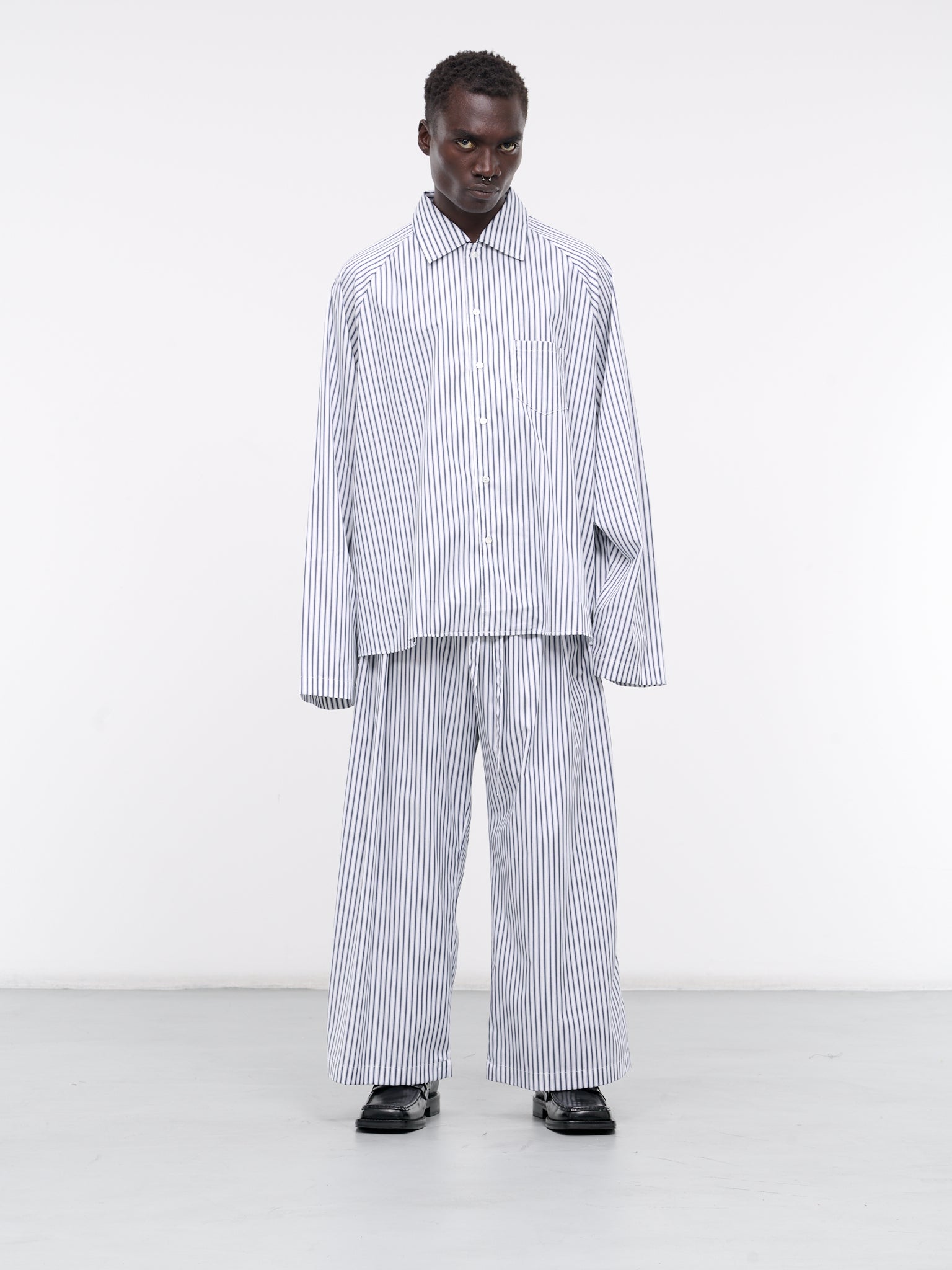 Striped Pajama Set (SLEC-PJ-WH-WHITE)