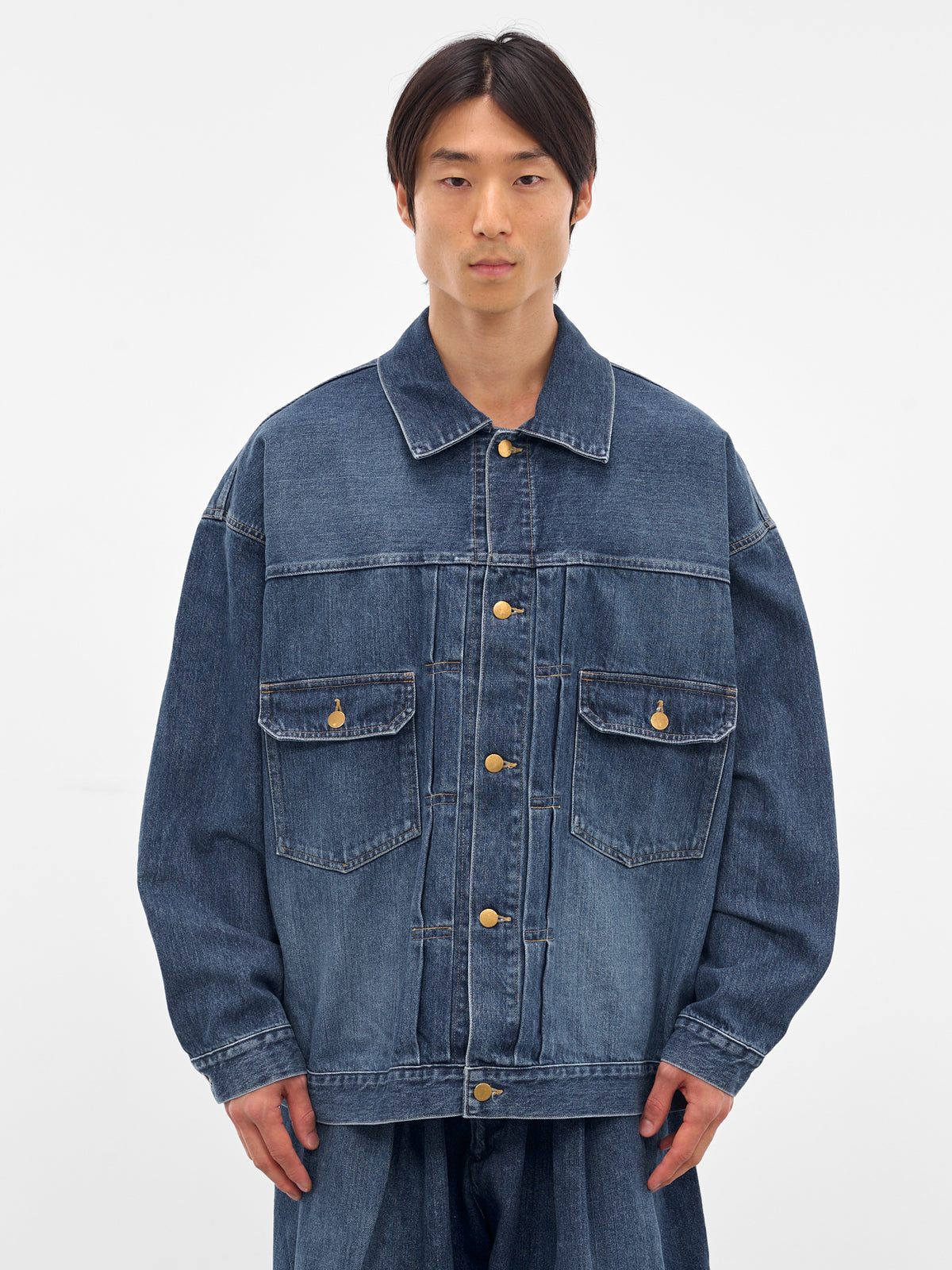 Blue Denim Oversized Trucker Jacket (SLEC-TJK-DWWH-DENIM-DAMAGED)