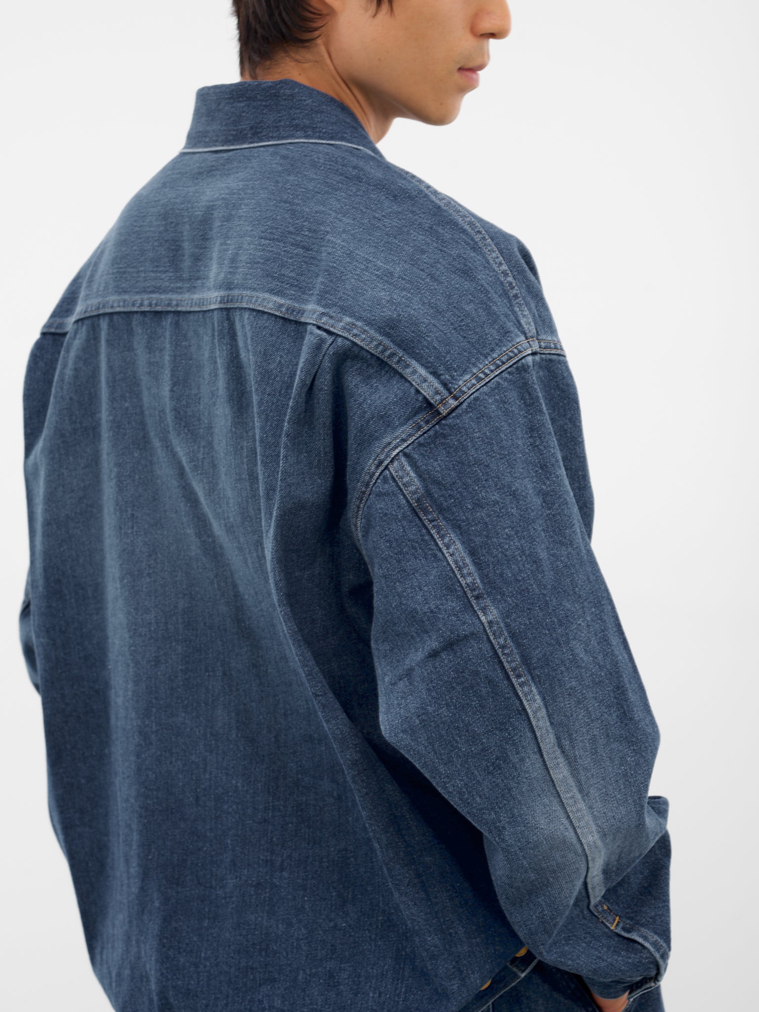 Blue Denim Oversized Trucker Jacket (SLEC-TJK-DWWH-DENIM-DAMAGED)