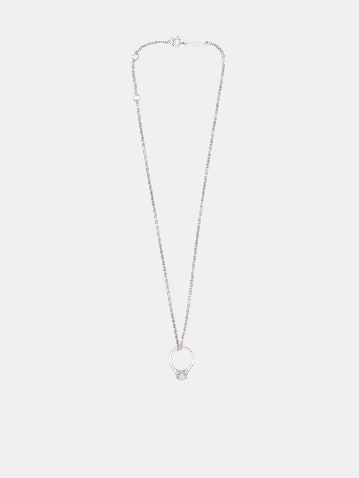 Palladium Crystal Ring Necklace (SM2UU0052-P9407-PALADIUM-CRYST)