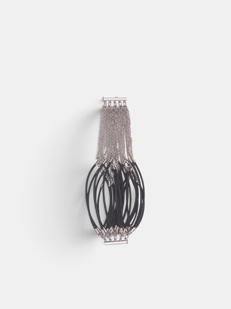 Multi Strand Bracelet (SM2UY0036-P9143-BLACK-SILVER)