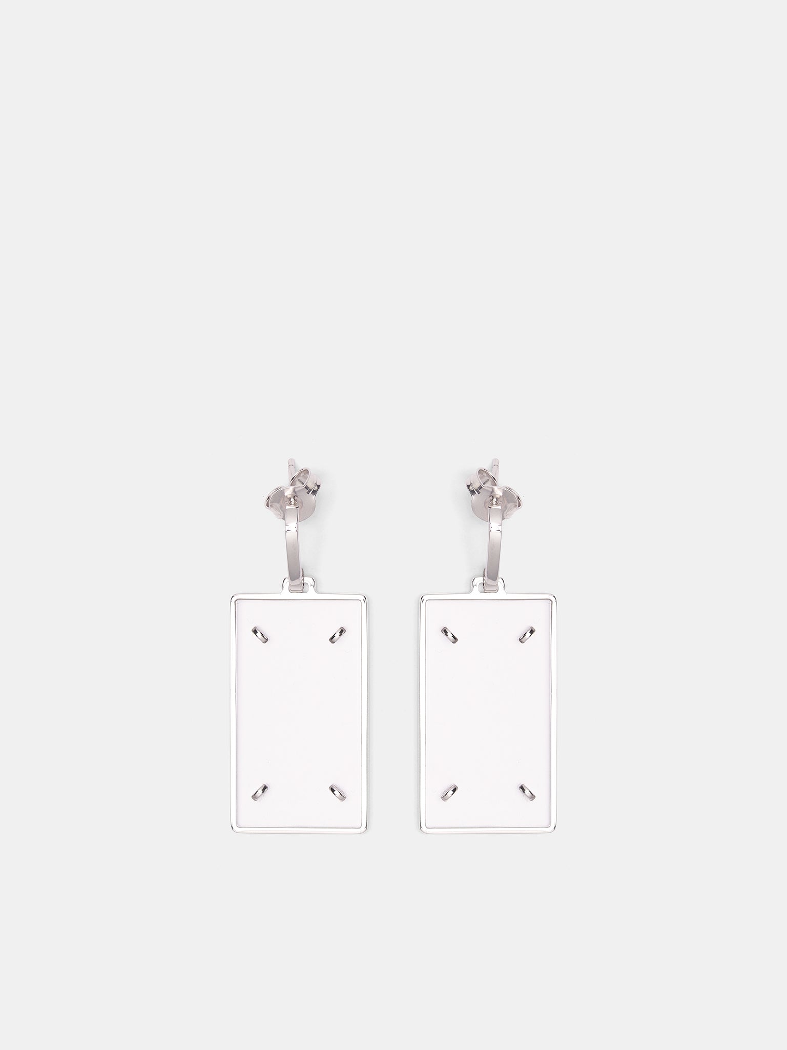Brass & Plexiglass Four Stitches Earrings (SM2VG0022-P9224-752-PALADIUM-R)