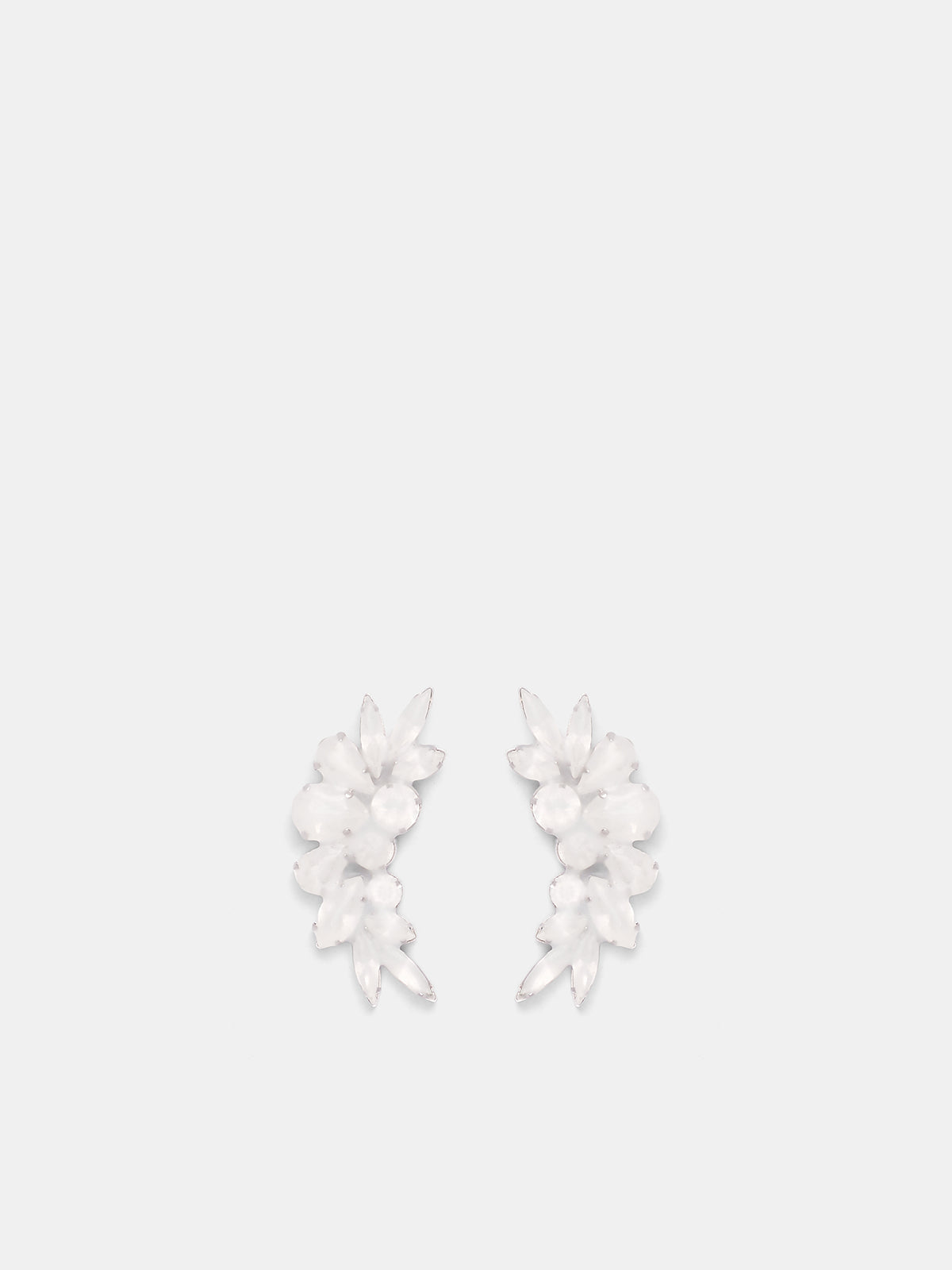 Antiqued Wax Strass Drop Earrings (SM2VG0034-P9407-PALLADIUM-CRYS)