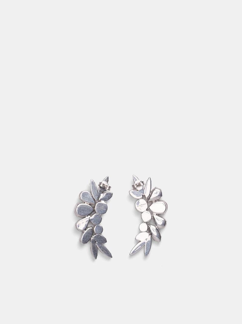 Antiqued Wax Strass Drop Earrings (SM2VG0034-P9407-PALLADIUM-CRYS)