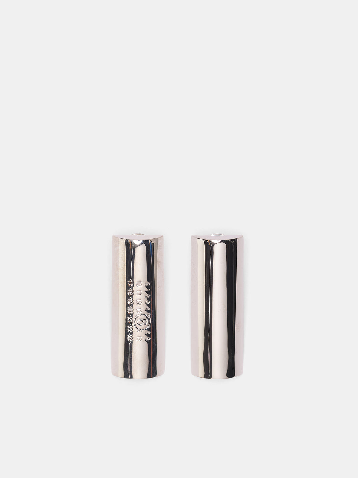 Silver Mismatched Numeric Logo Earrings (SM7VG0106-P8754-951-SILVER)