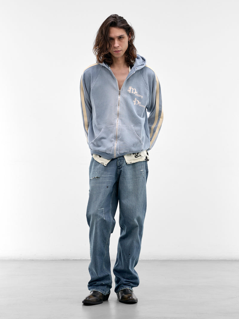 Blue Scorpio Zip-Up Hoodie (SMF01AP-JE333-410-RUSTY-BLUE)