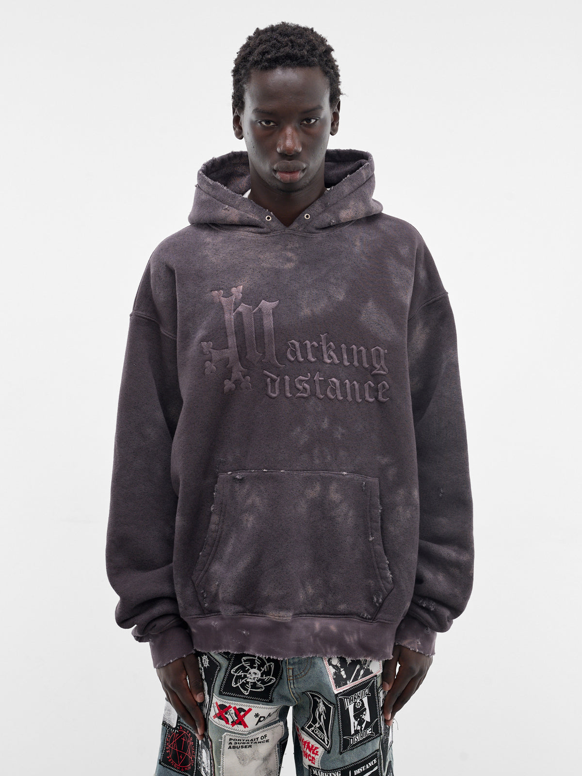 Purple Distressed Classic Logo Hoodie (SMF04CP-JE590-261-PURPLE)