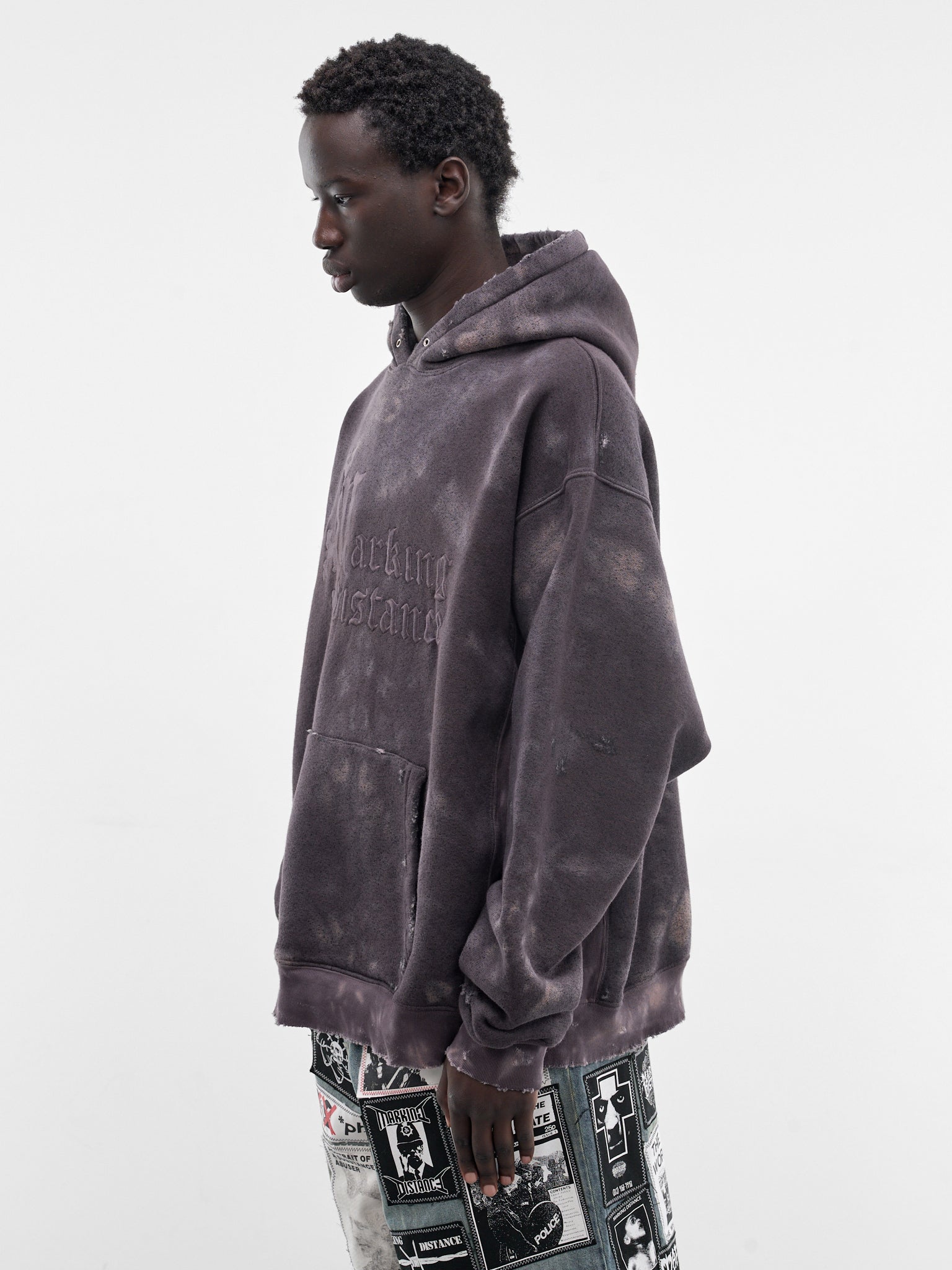 Purple Distressed Classic Logo Hoodie (SMF04CP-JE590-261-PURPLE)