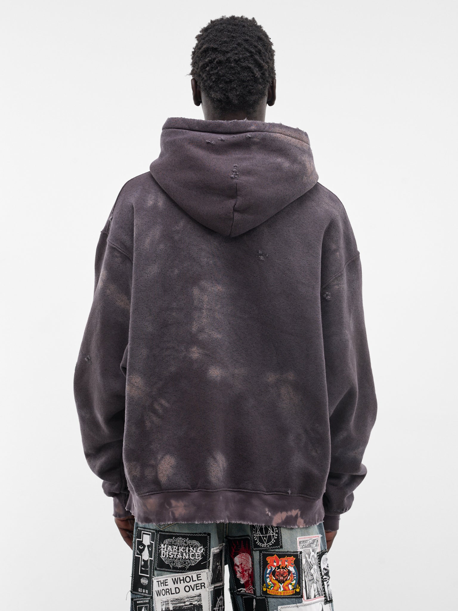 Purple Distressed Classic Logo Hoodie (SMF04CP-JE590-261-PURPLE)