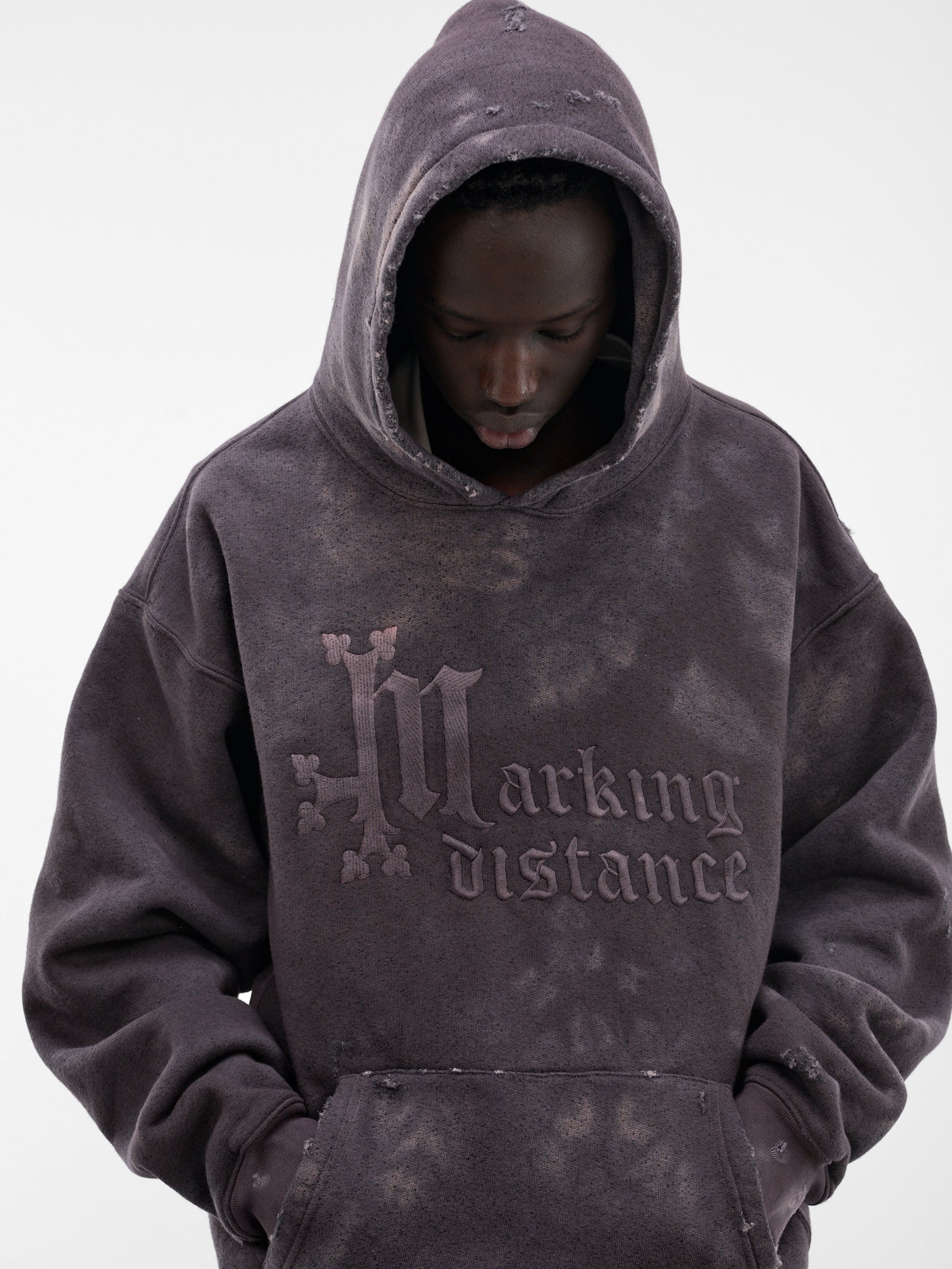 Purple Distressed Classic Logo Hoodie (SMF04CP-JE590-261-PURPLE)