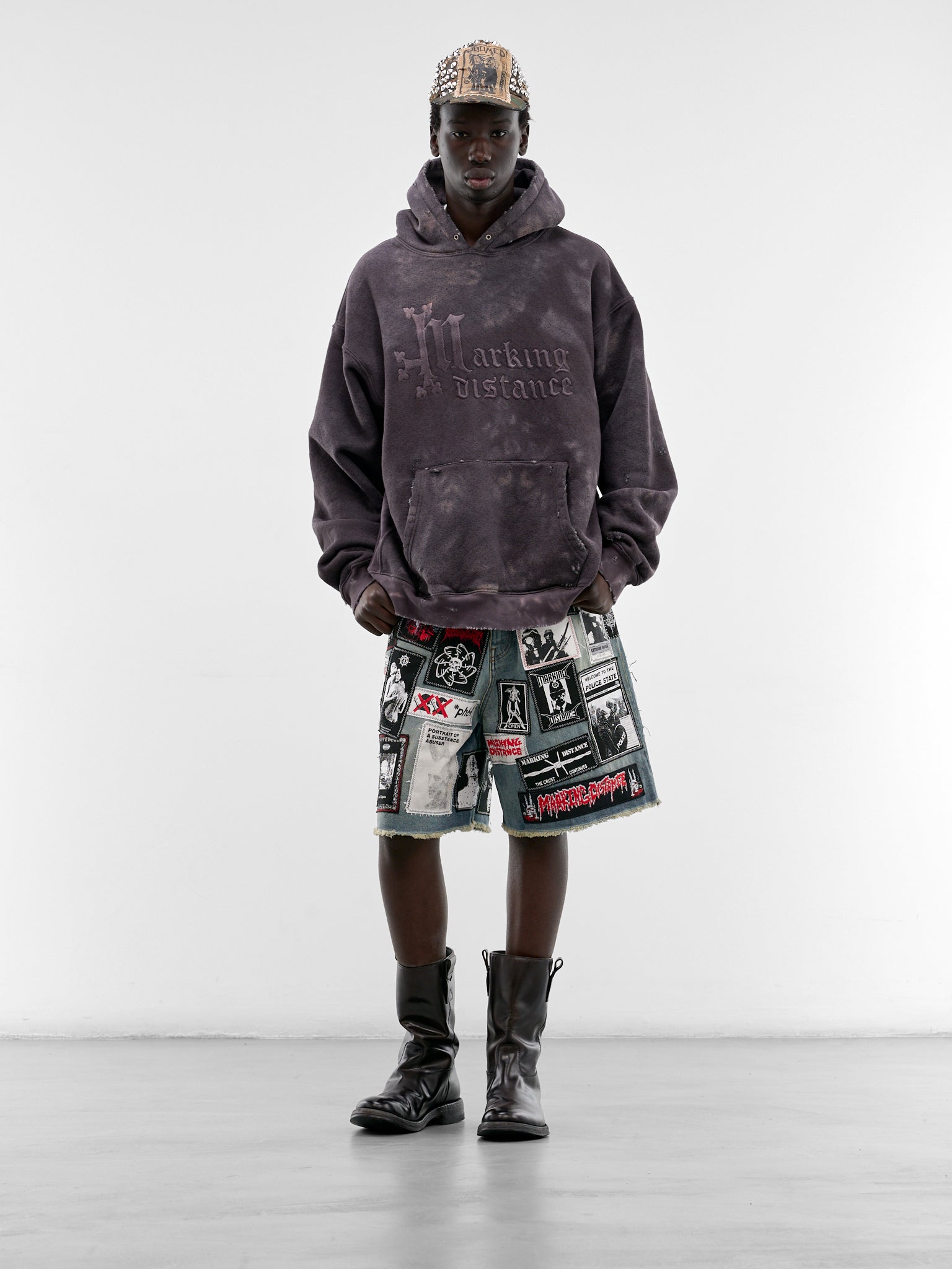 Purple Distressed Classic Logo Hoodie (SMF04CP-JE590-261-PURPLE)