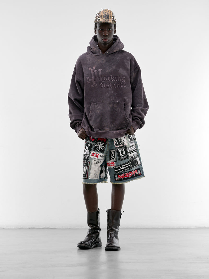 Blue Denim Crust Punk Shorts (SMT11AP-TE010-423-MULTI)