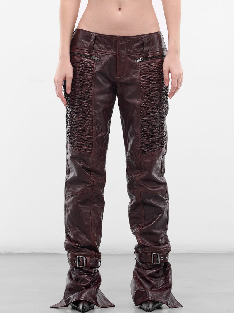 Brown SMK Lamb Leather Trousers (SMKT0BR-BROWN)