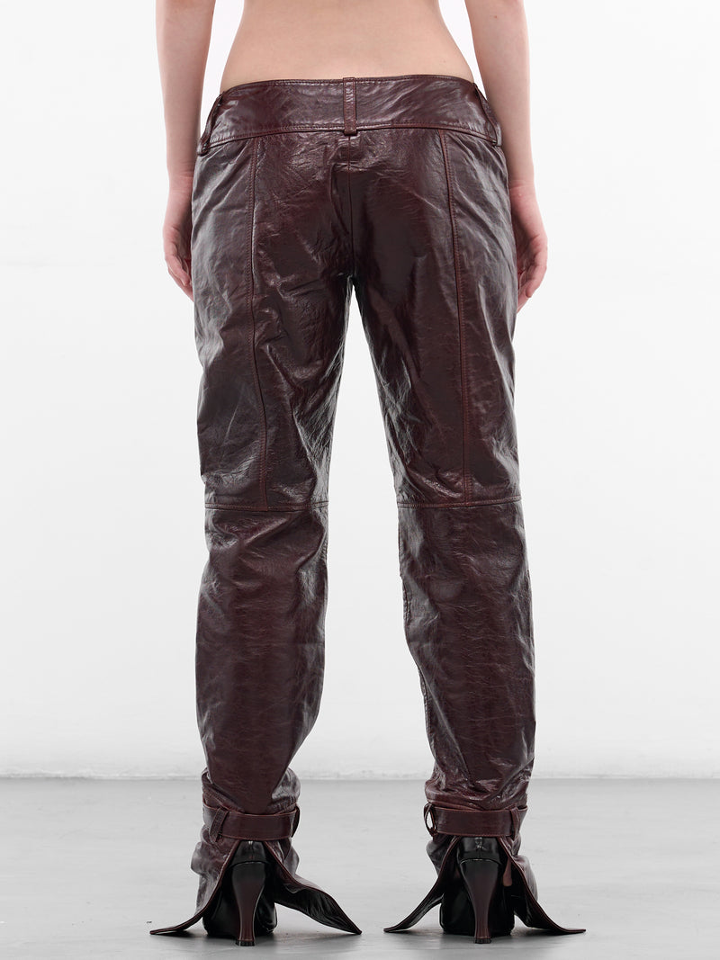 Brown SMK Lamb Leather Trousers (SMKT0BR-BROWN)