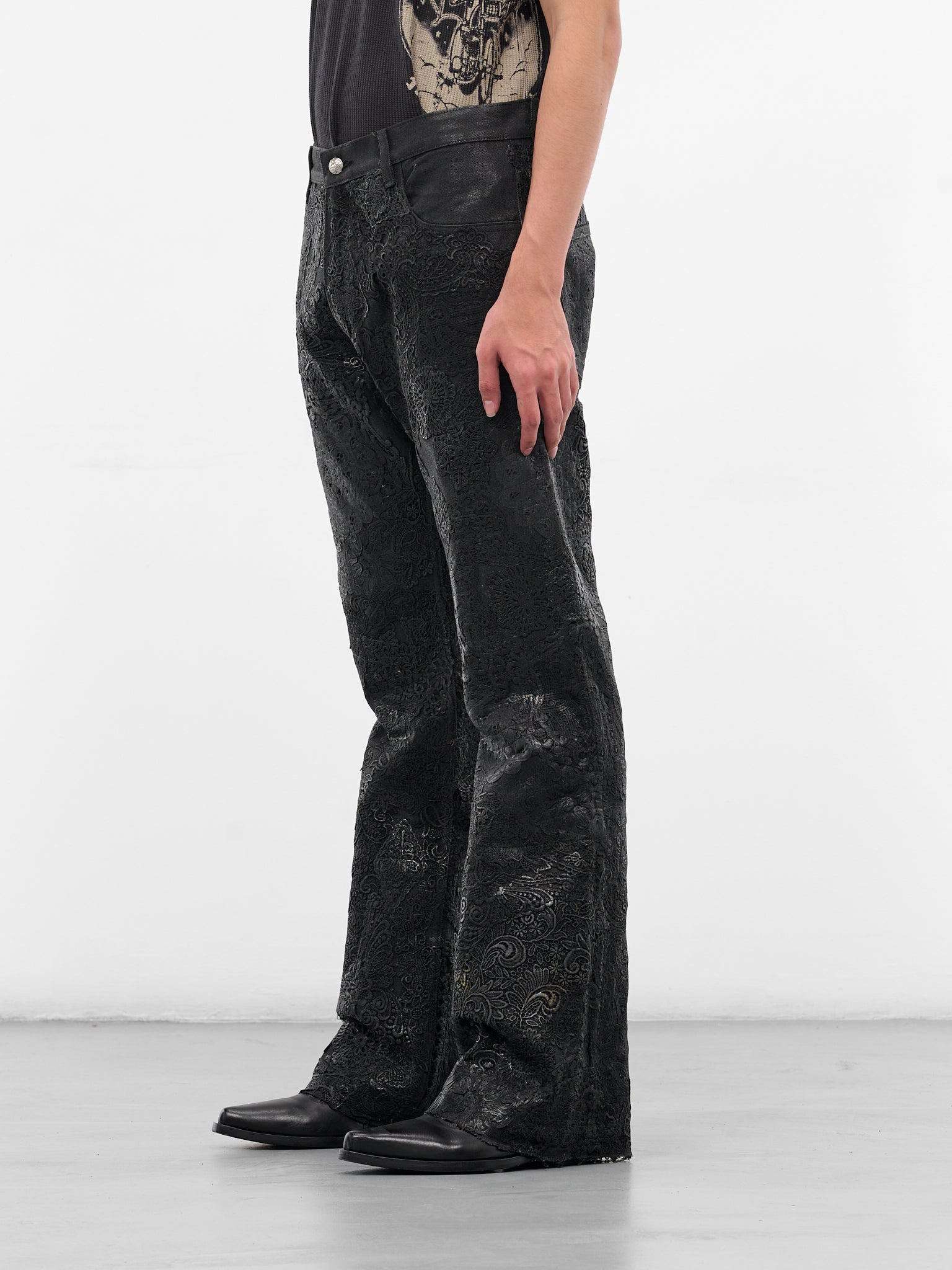 Black Smog Denim Floral Jeans (SMOG-DENIMS-BLACK)