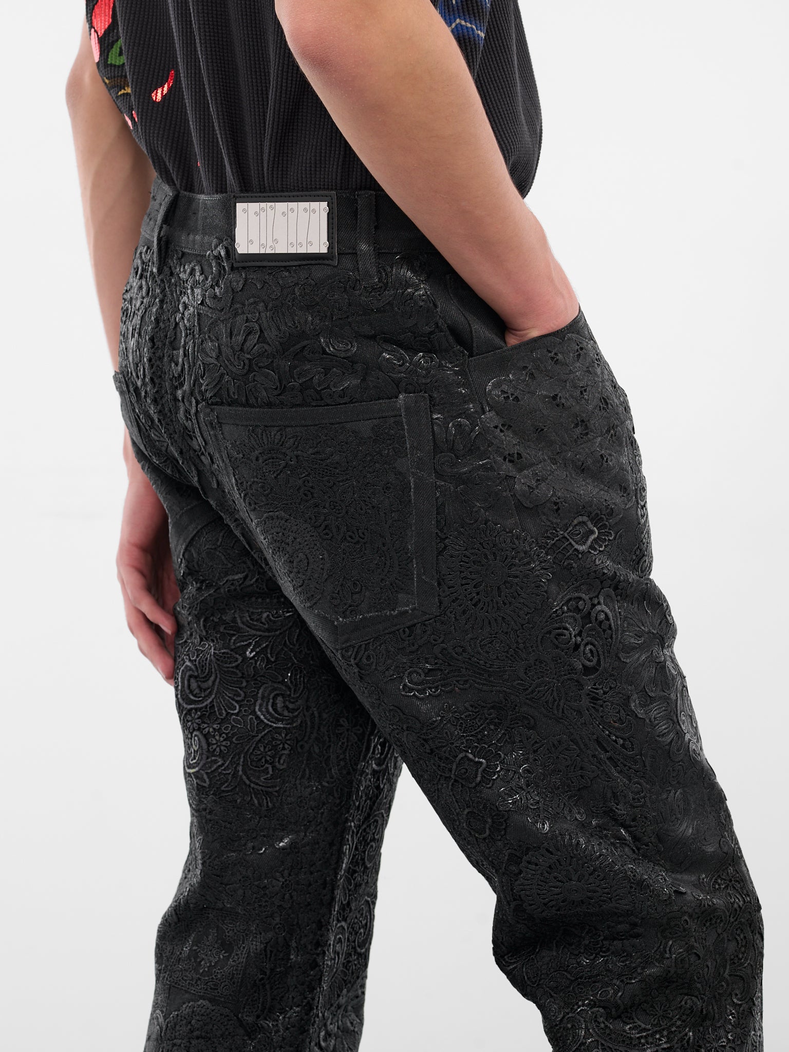Black Smog Denim Floral Jeans (SMOG-DENIMS-BLACK)