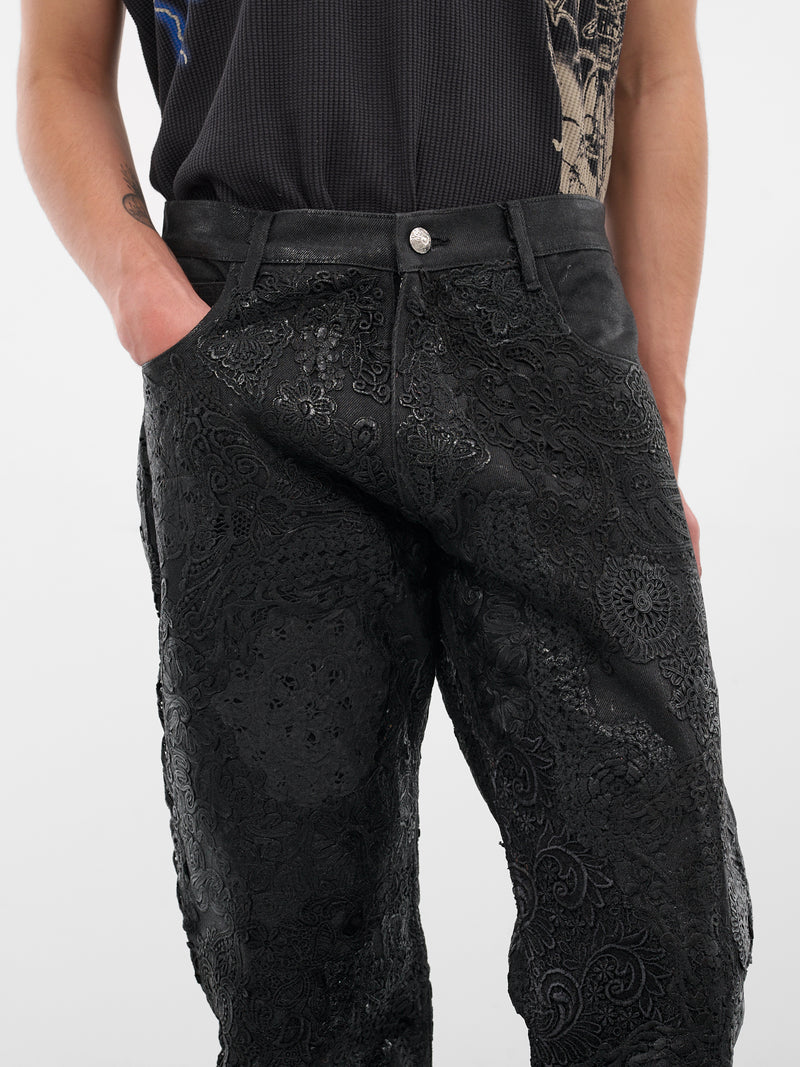 Black Smog Denim Floral Jeans (SMOG-DENIMS-BLACK)