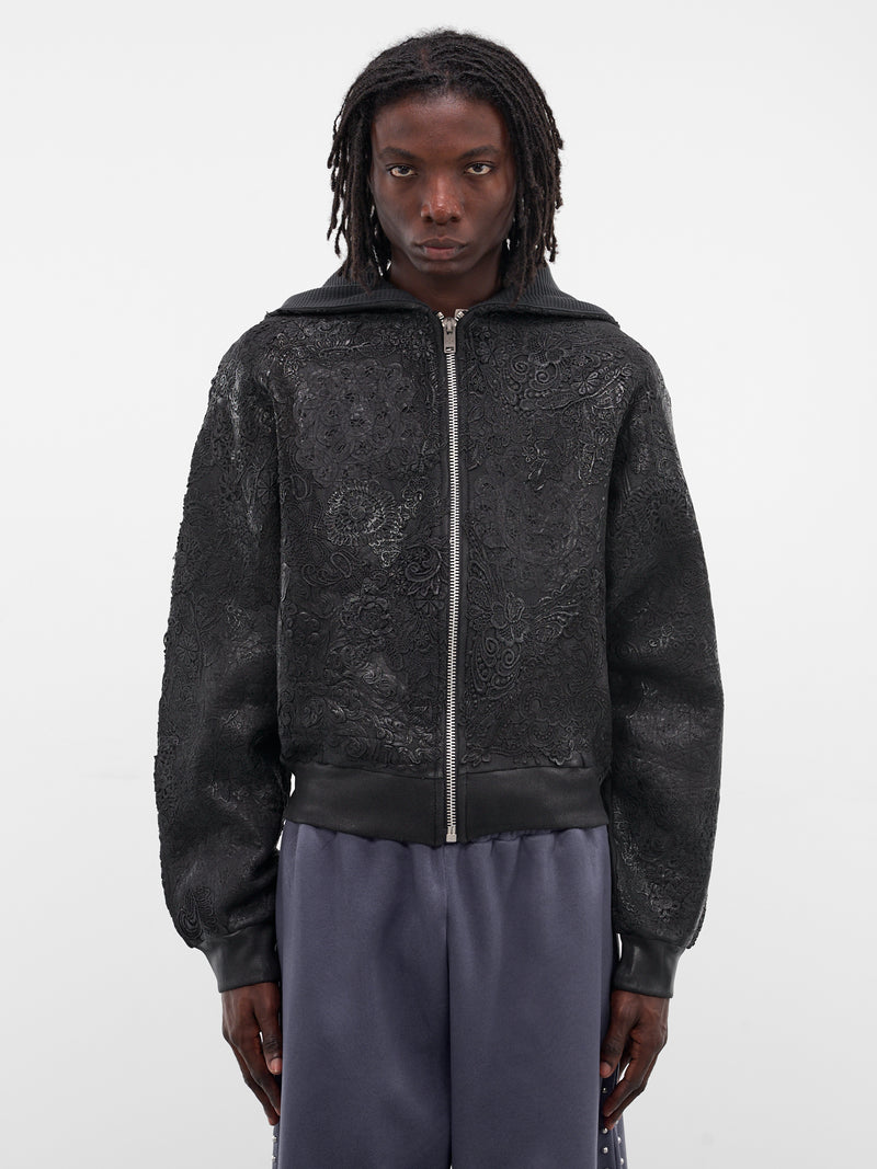 Black Smog Floral Zip Hoodie (SMOG-ZIP-UP-BLACK)