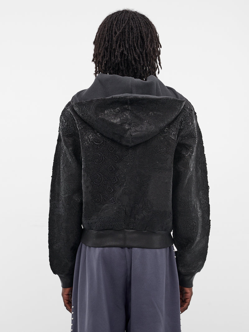 Black Smog Floral Zip Hoodie (SMOG-ZIP-UP-BLACK)