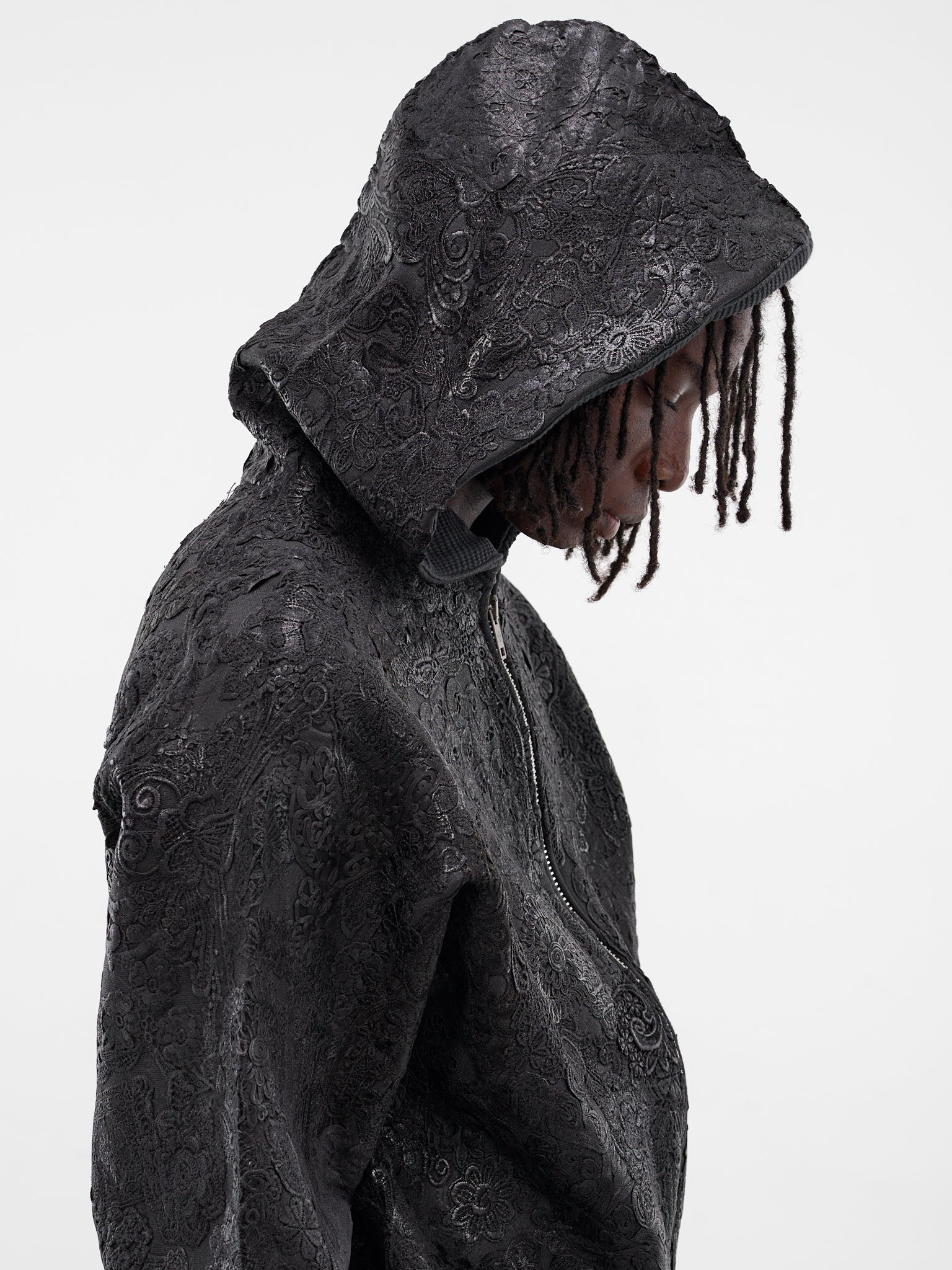 Black Smog Floral Zip Hoodie (SMOG-ZIP-UP-BLACK)