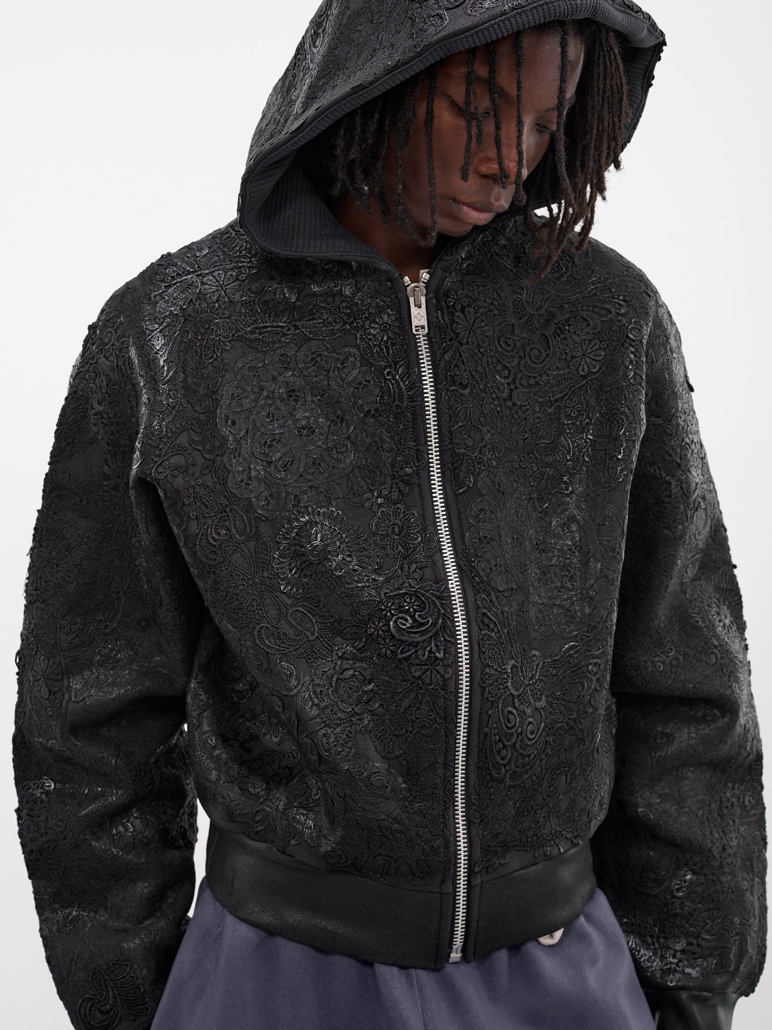 Black Smog Floral Zip Hoodie (SMOG-ZIP-UP-BLACK)
