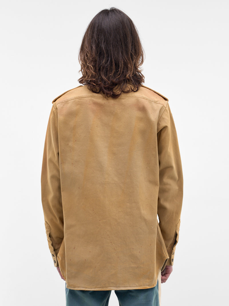Khaki Cotton Military Shirt (SMS02AP-T1744-782-KHAKI)
