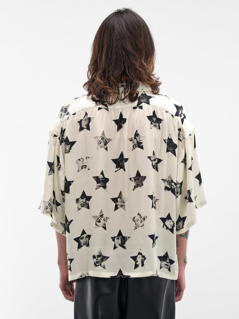 White Boxy Porn Star Shirt (SMS03AP-FO180-S01-IVORY-BLACK)