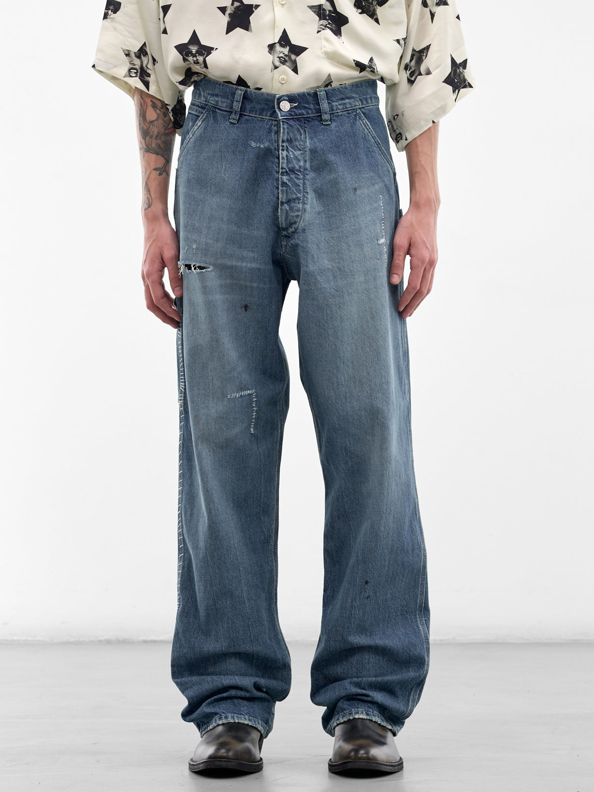Blue Denim Bucklebacks Mechanic Jeans (SMT10AP-T2238-410-BLUE)