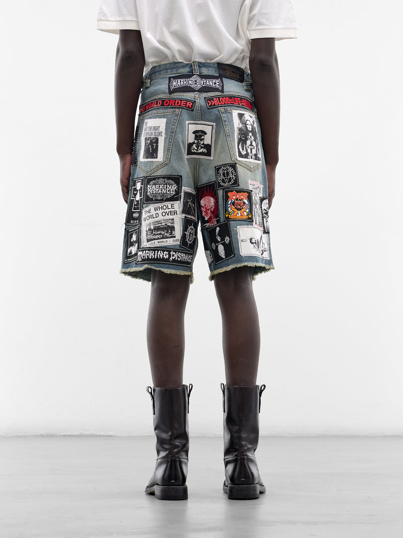 Blue Denim Crust Punk Shorts (SMT11AP-TE010-423-MULTI)
