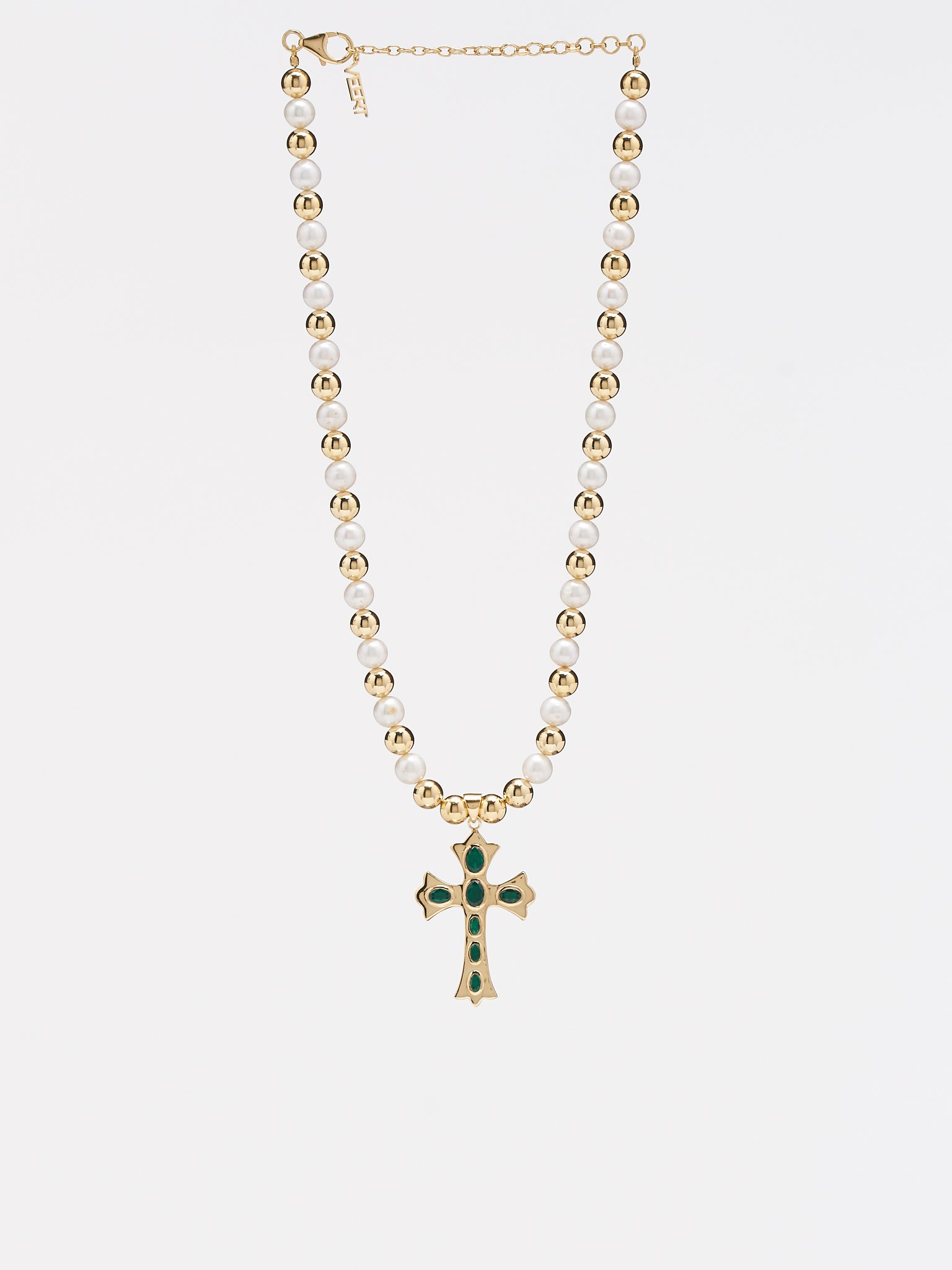 Cross Pearl Necklace SNK1348 YELLOW GOLD