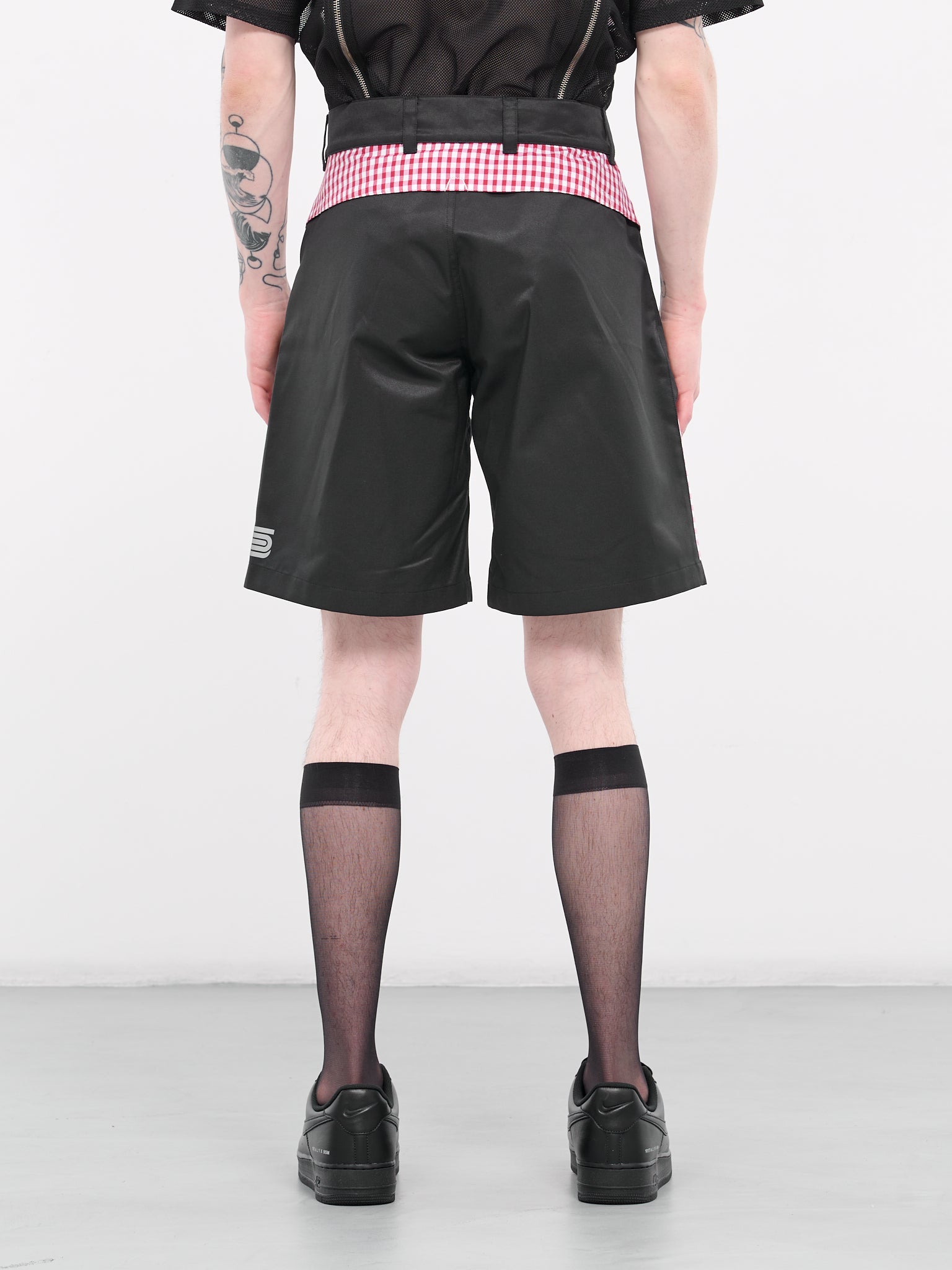 Gingham Utility Shorts (SO01-BLACK-RED-GINGHAM)