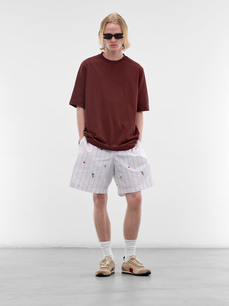 White Vegetable & Stripe Boxer Shorts (SOM00539AW00748-CLASSIC-STRIPE)