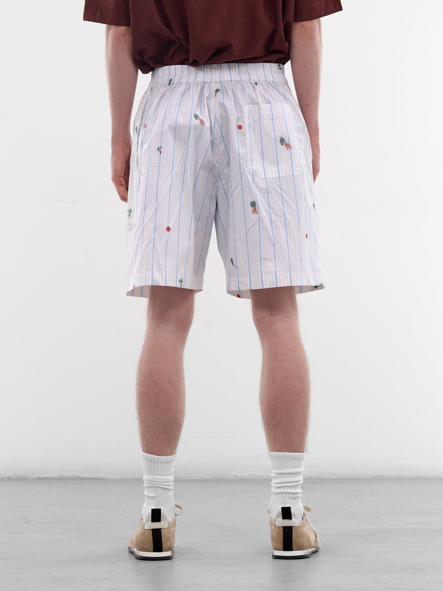 White Vegetable & Stripe Boxer Shorts (SOM00539AW00748-CLASSIC-STRIPE)