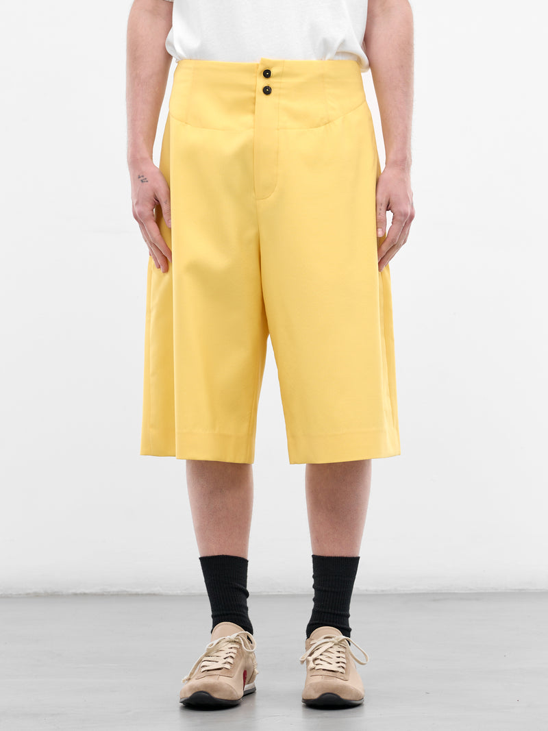 Yellow Wool Tailored Bermuda Shorts (SOM00536AW00732-250-YELLOW)