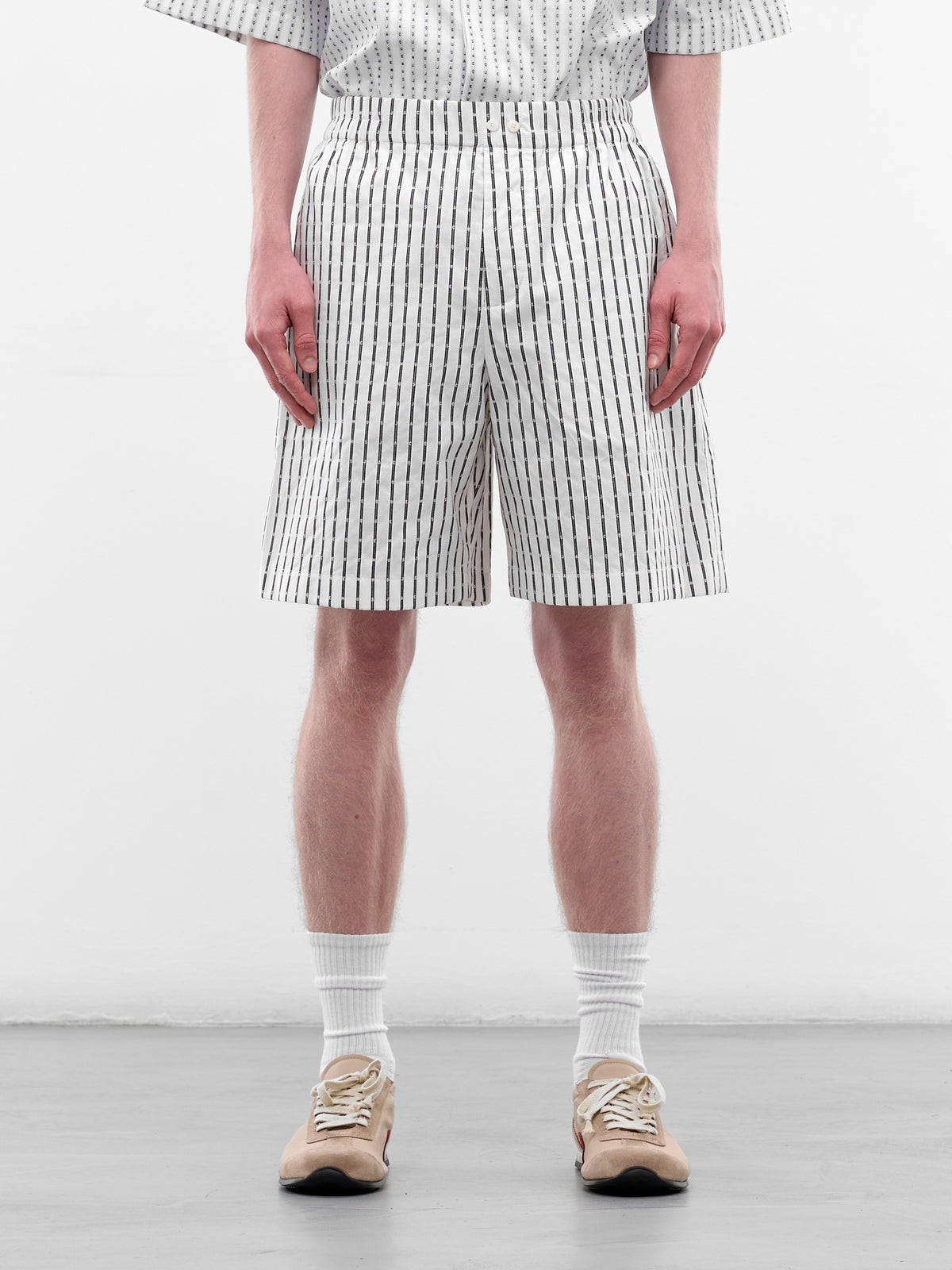 White Caleçon Striped Boxer Shorts (SOM00539AW00782-LOGO-LINE-STRI)