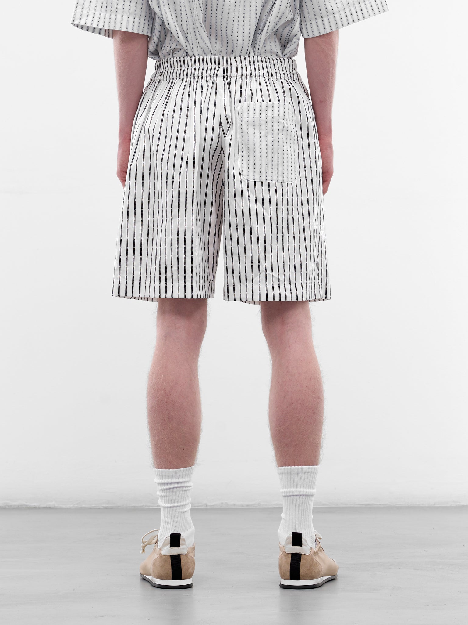 White Caleçon Striped Boxer Shorts (SOM00539AW00782-LOGO-LINE-STRI)