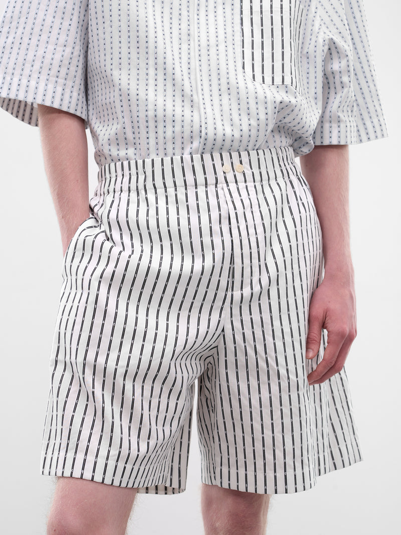 White Caleçon Striped Boxer Shorts (SOM00539AW00782-LOGO-LINE-STRI)