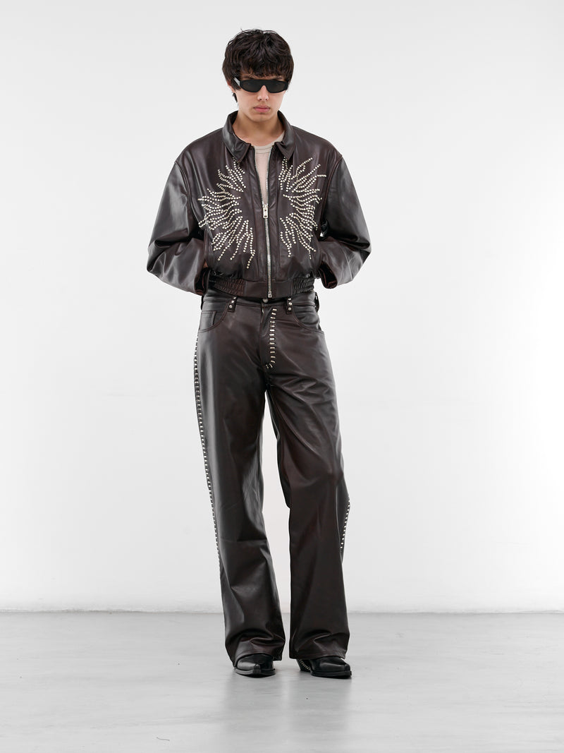 Brown Spitfire Leather Trousers (SPITFIRE-COW-HYDE-BROWN)