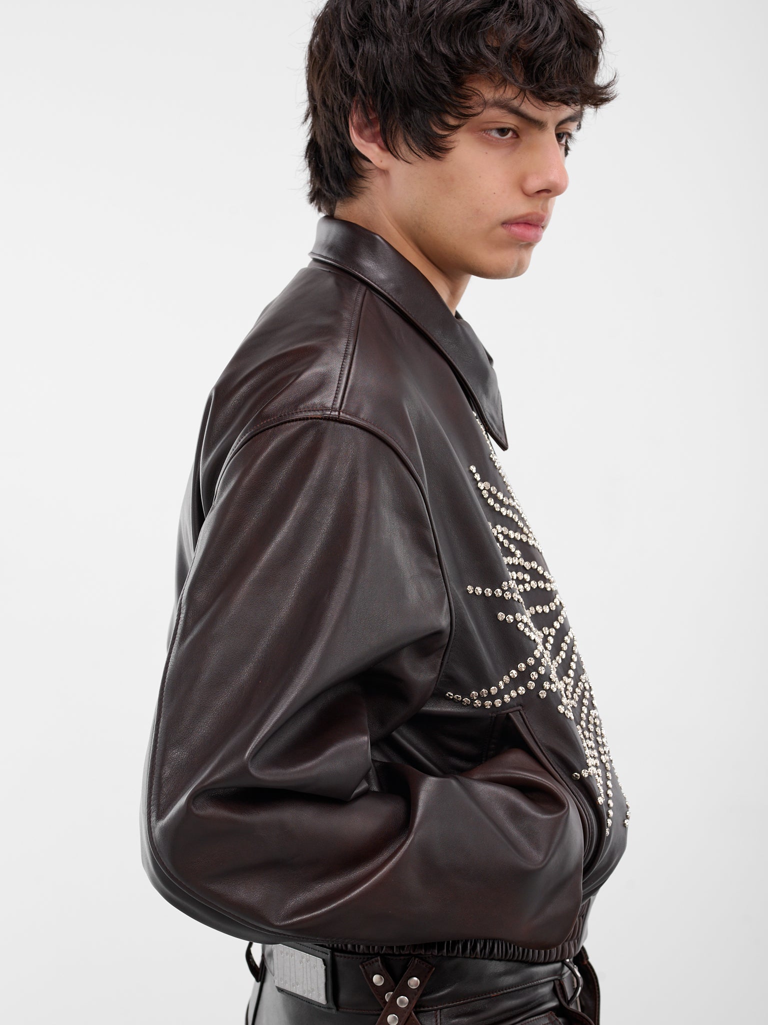 Brown Spitfire Leather Boxy Jacket (SPITFIRE-COW-HYDE-BROWN)