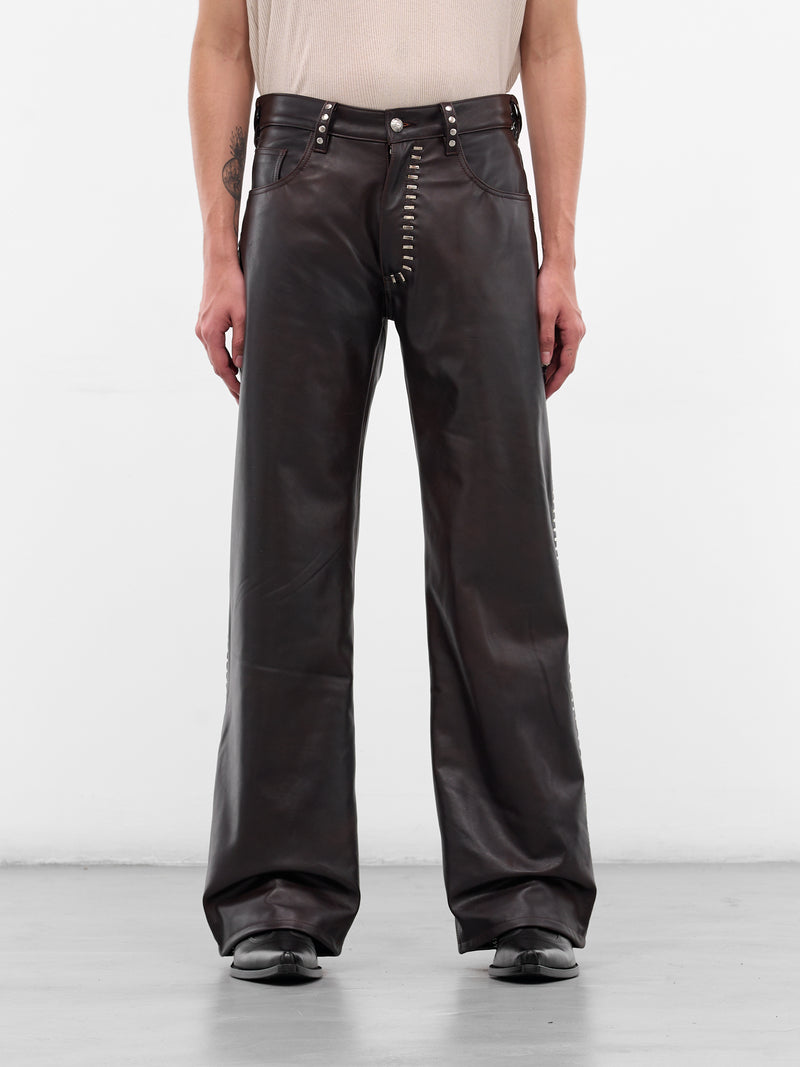 Brown Spitfire Leather Trousers (SPITFIRE-COW-HYDE-BROWN)