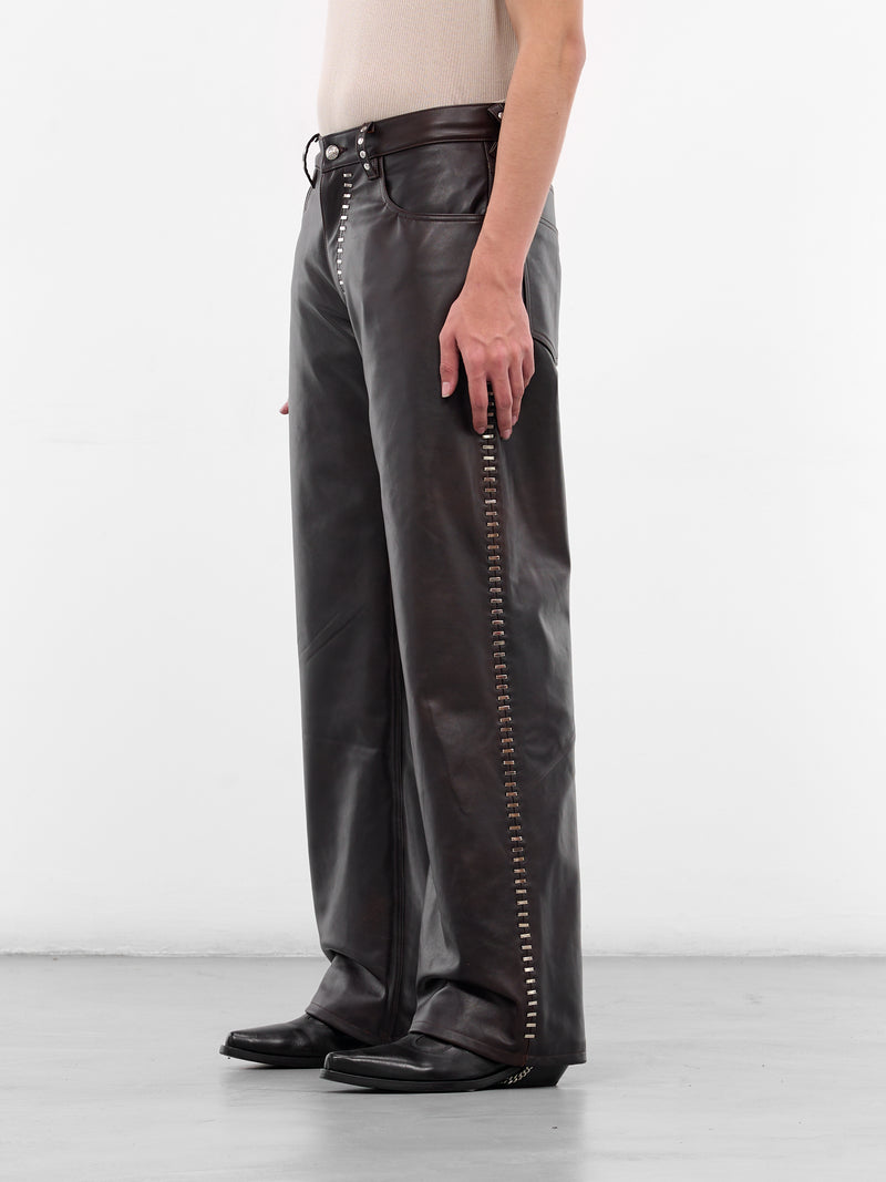 Brown Spitfire Leather Trousers (SPITFIRE-COW-HYDE-BROWN)