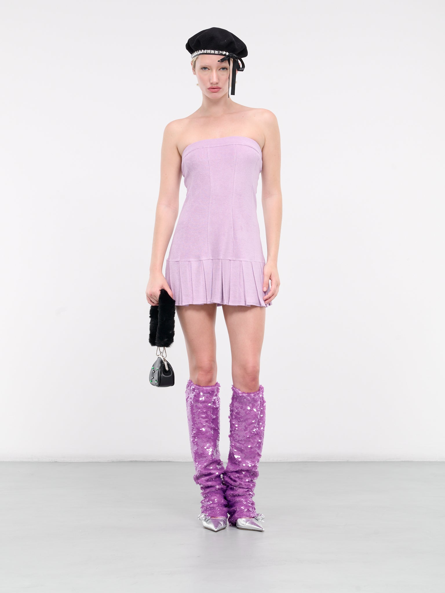 purple tube dress ARLO Shoulder Sleeveless Bow Formal Gowns with Beaded Pleating accentuates your figure with a Mermaid silhouette and High Slit PRETTYGARDEN Womens Spring Dresses Sexy