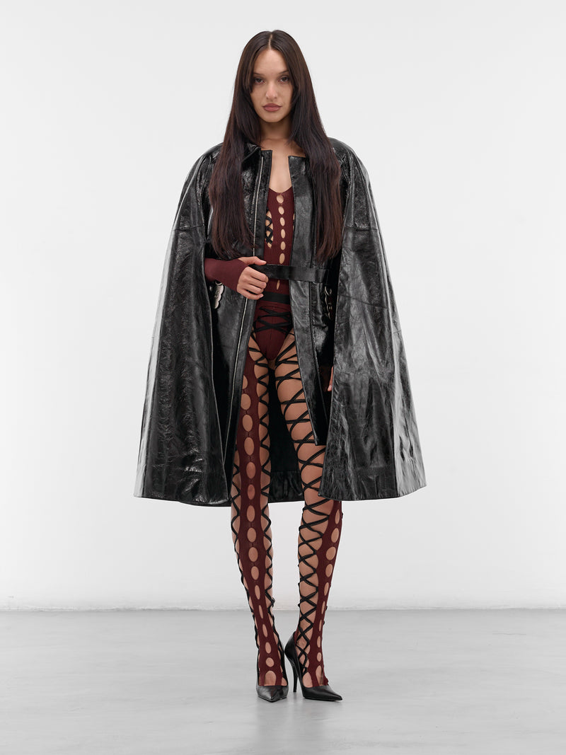 Burgundy Shibari Long Sleeve Bodysuit (SHIBARI-KNIT-OPEN-SIDE-BURGUND)