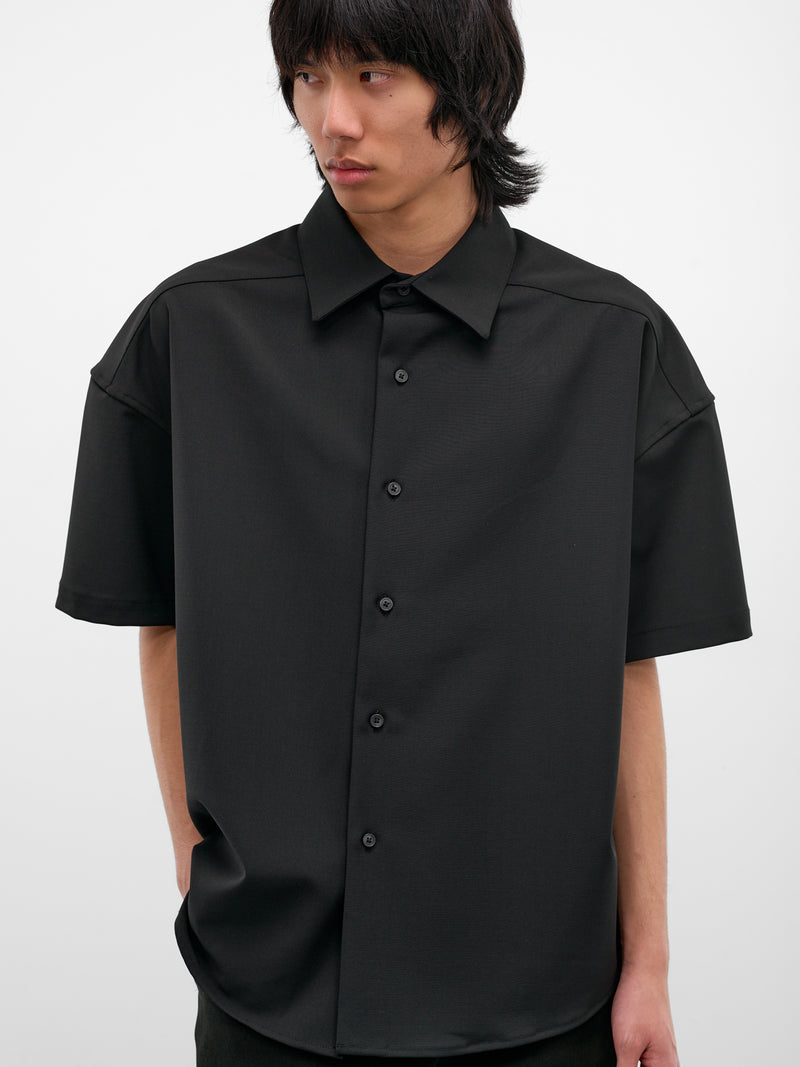 Black Wool Oversized Boxy Shirt (SR02242-BLACK)